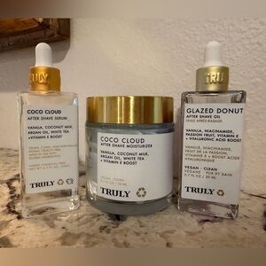 TRULY Coco Cloud After Shave Serum Moisturizer Glazed Donut Skincare Trio